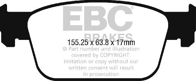 2017-2018 Audi A4 Disc Brake Pad Set - Front (EBC Brakes)