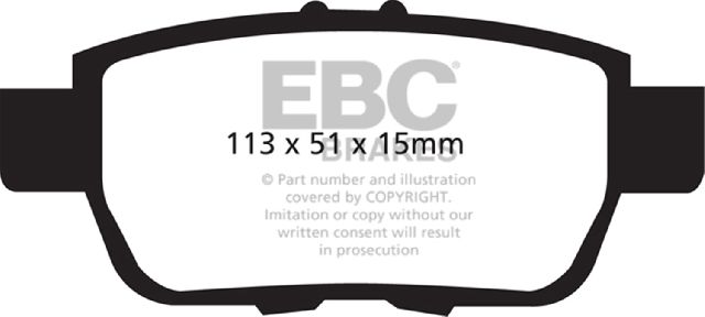 2006-2014 Honda Ridgeline Disc Brake Pad Set - Rear (EBC Brakes)