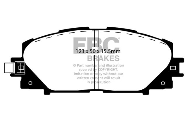2010-2022 Toyota Prius Disc Brake Pad Set - Front (EBC Brakes)