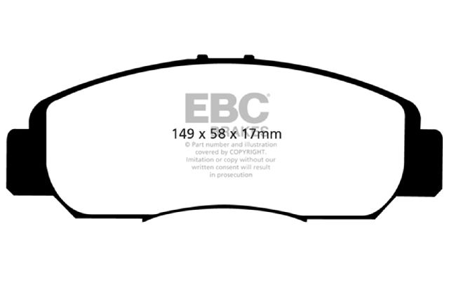2013-2015 Honda Civic Disc Brake Pad Set - Front (EBC Brakes)