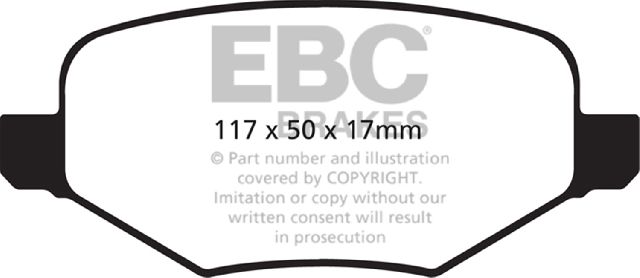 2009-2019 Ford Flex Disc Brake Pad Set - Rear (EBC Brakes)