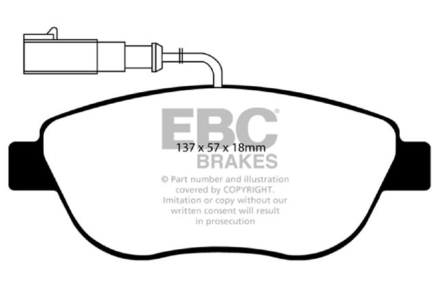 2012-2013 Fiat 500 Disc Brake Pad Set - Front (EBC Brakes)