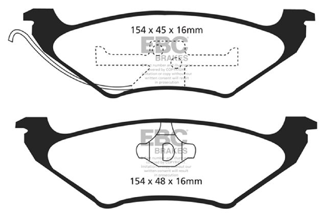1991-1995 Lincoln Town Car Disc Brake Pad Set - Rear (EBC Brakes)