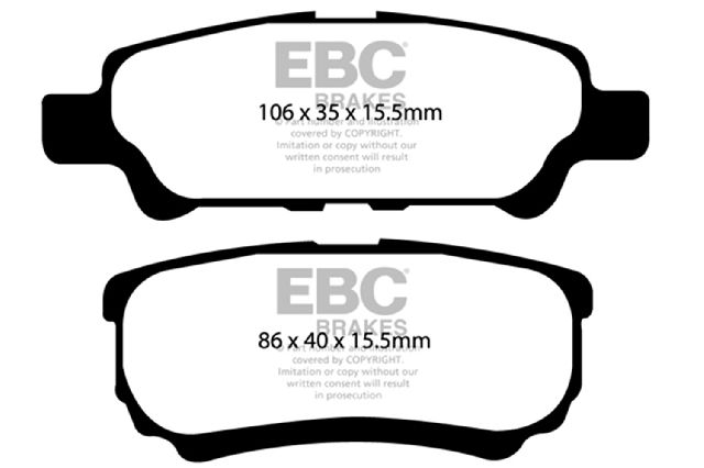 2008-2014 Dodge Avenger Disc Brake Pad Set - Rear (EBC Brakes)