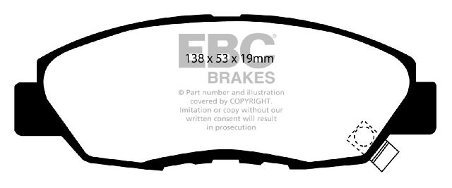 2010-2014 Honda Insight Disc Brake Pad Set - Front (EBC Brakes)