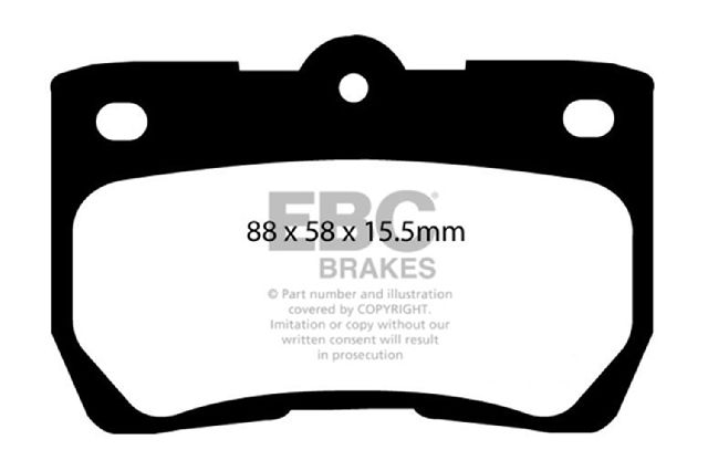 2006-2015 Lexus IS250 Disc Brake Pad Set - Rear (EBC Brakes)