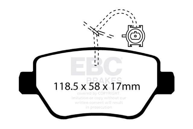 2014-2017 Maserati Ghibli Disc Brake Pad Set - Rear (EBC Brakes)