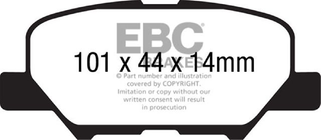 2014-2018 Mazda 3 Disc Brake Pad Set - Rear (EBC Brakes)