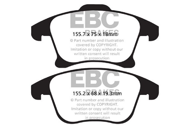 2013-2018 Ford Fusion Disc Brake Pad Set - Front (EBC Brakes)