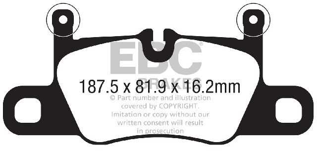 2019-2023 Porsche Cayenne Disc Brake Pad Set -  or Front or Rear (EBC Brakes)