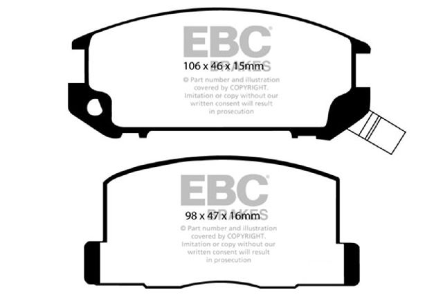 1985-1989 Toyota MR2 Disc Brake Pad Set - Rear (EBC Brakes)
