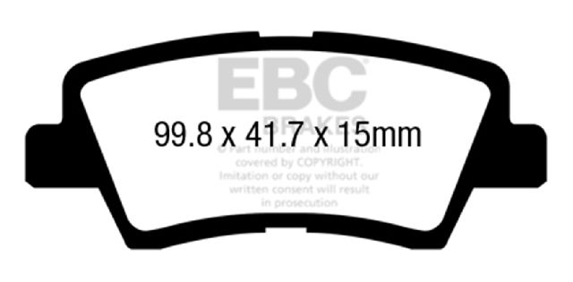 2012-2017 Hyundai Azera Disc Brake Pad Set - Rear (EBC Brakes)
