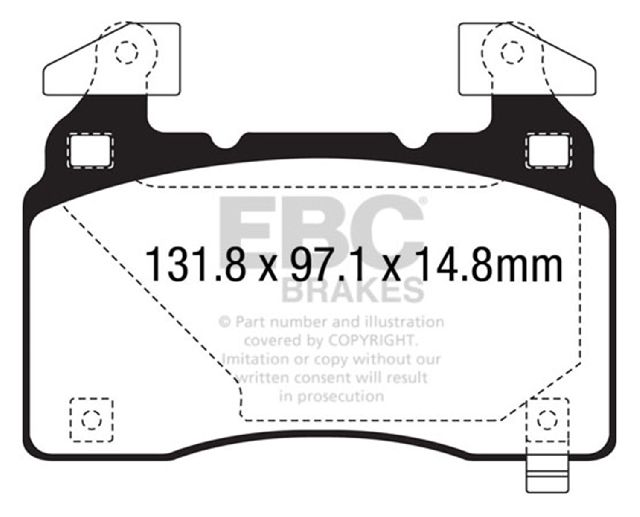 2016-2018 Cadillac CT6 Disc Brake Pad Set - Front (EBC Brakes)