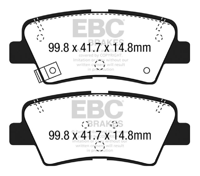 2012-2021 Hyundai Veloster Disc Brake Pad Set - Rear (EBC Brakes)
