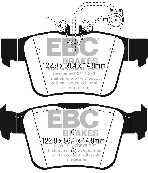 2017-2023 Maserati Quattroporte Disc Brake Pad Set -  or Rear (EBC Brakes)