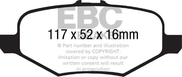 2013-2018 Ford Flex Disc Brake Pad Set - Rear (EBC Brakes)