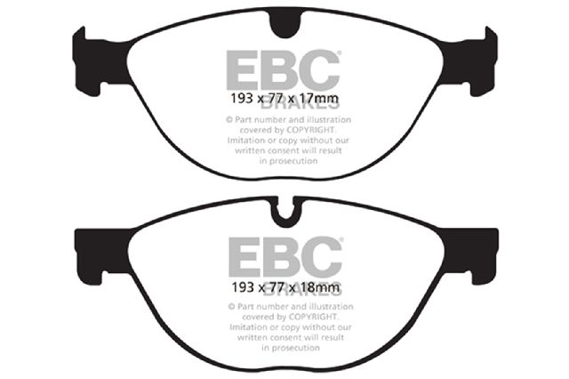 2010-2013 Jaguar XF Disc Brake Pad Set - Front (EBC Brakes)