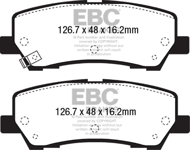 2015-2023 Ford Mustang Disc Brake Pad Set -  or Front or Rear (EBC Brakes)