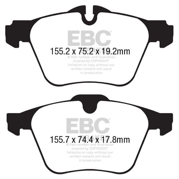 2014-2021 Jaguar F-Type Disc Brake Pad Set - Front (EBC Brakes)