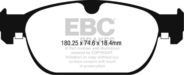 2016-2023 Volvo XC90 Disc Brake Pad Set -  or Front (EBC Brakes)