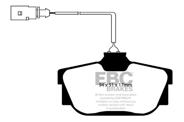 2000-2003 Volkswagen EuroVan Disc Brake Pad Set - Rear (EBC Brakes)