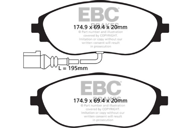 2018-2023 Volkswagen Tiguan Disc Brake Pad Set -  or Front (EBC Brakes)