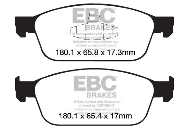 2014-2016 Ford Transit Connect Disc Brake Pad Set - Front (EBC Brakes)