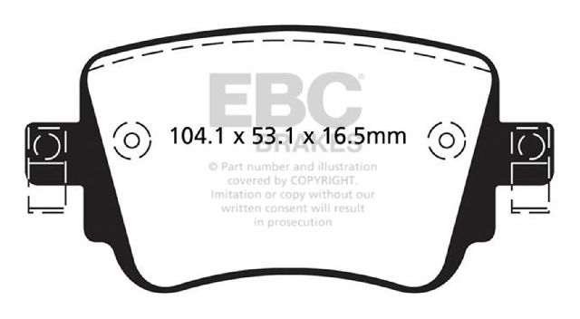 2015-2019 Volkswagen GTI Disc Brake Pad Set - Rear (EBC Brakes)