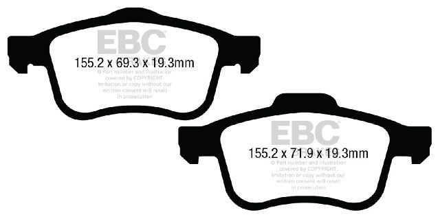 2015-2022 Ram ProMaster City Disc Brake Pad Set -  or Front (EBC Brakes)
