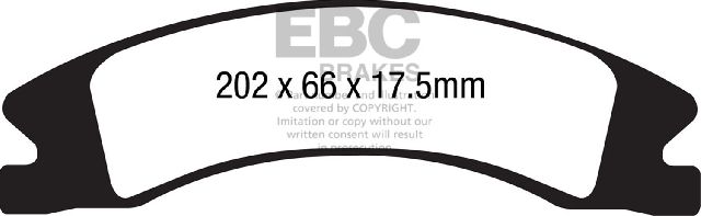 2015-2020 GMC Yukon XL Disc Brake Pad Set - Front or Rear (EBC Brakes)