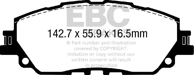 2019-2023 Lexus ES300h Disc Brake Pad Set -  or Front (EBC Brakes)