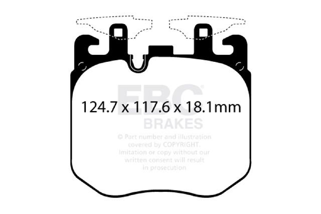 2020-2023 BMW X6 Disc Brake Pad Set -  or Front (EBC Brakes)