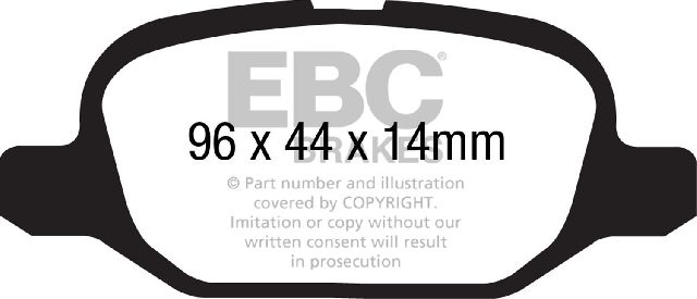 2012-2018 Fiat 500 Disc Brake Pad Set - Rear (EBC Brakes)