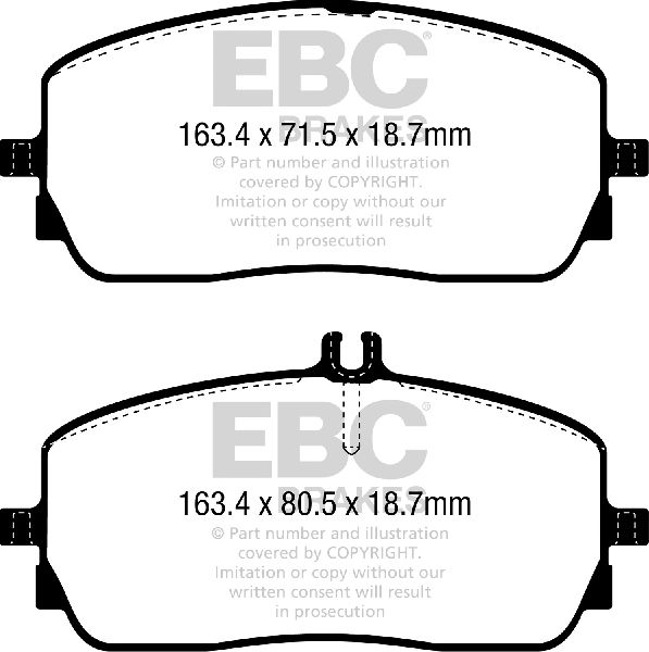 2020-2023 Mercedes-Benz GLA250 Disc Brake Pad Set -  or Front (EBC Brakes)