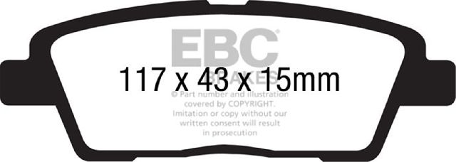 2011-2016 Hyundai Genesis Disc Brake Pad Set - Rear (EBC Brakes)