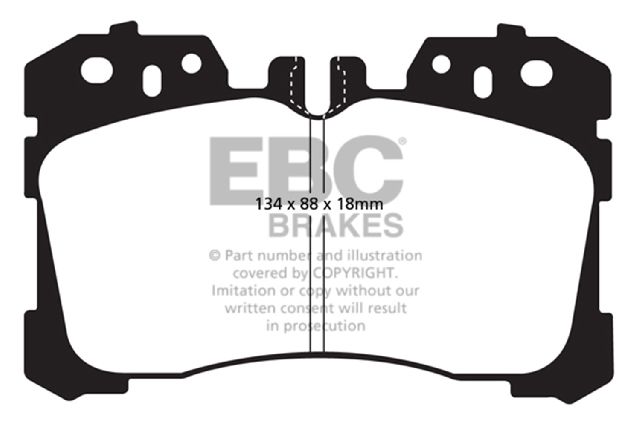 2008-2016 Lexus LS600h Disc Brake Pad Set - Front (EBC Brakes)