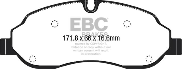 2015-2018 Ford Transit Disc Brake Pad Set - Front (EBC Brakes)