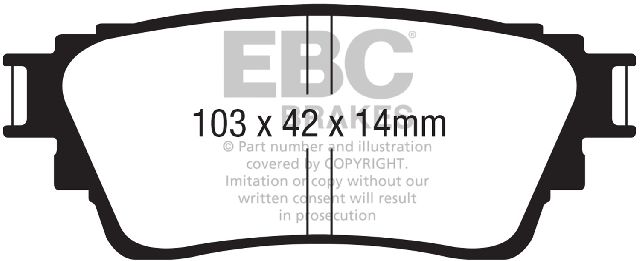 2018-2020 Mitsubishi Outlander PHEV Disc Brake Pad Set - Rear (EBC Brakes)