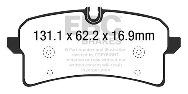 2015-2018 Porsche Macan Disc Brake Pad Set - Rear (EBC Brakes)