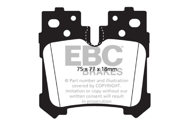 2008-2016 Lexus LS600h Disc Brake Pad Set - Rear (EBC Brakes)