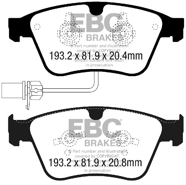 2003-2018 Bentley Continental Disc Brake Pad Set - Front (EBC Brakes)