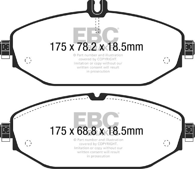 2015-2021 Mercedes-Benz C300 Disc Brake Pad Set - Front (EBC Brakes)