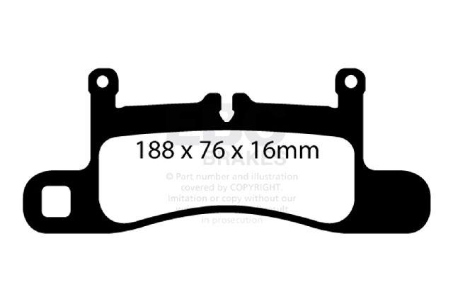2010-2023 Porsche Cayenne Disc Brake Pad Set -  or Rear (EBC Brakes)
