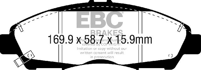 2017-2022 Cadillac XT5 Disc Brake Pad Set - Front (EBC Brakes)