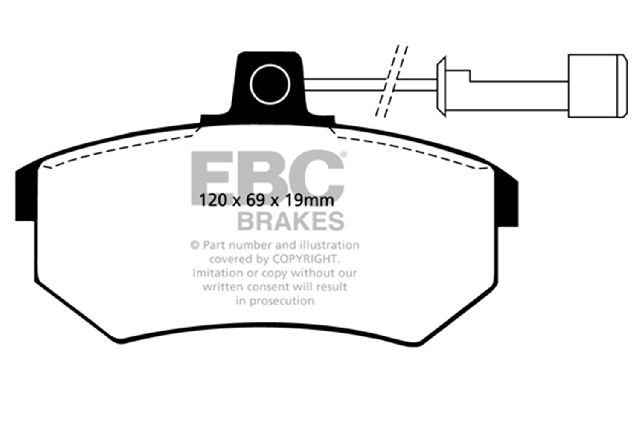 1989-1990 Audi 100 Quattro Disc Brake Pad Set - Front (EBC Brakes)