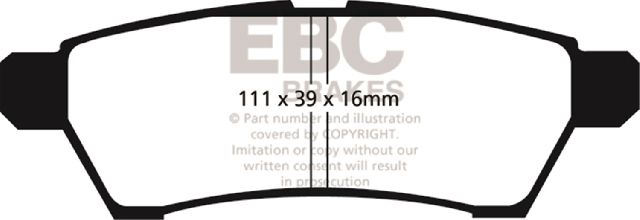 2009-2012 Suzuki Equator Disc Brake Pad Set - Rear (EBC Brakes)