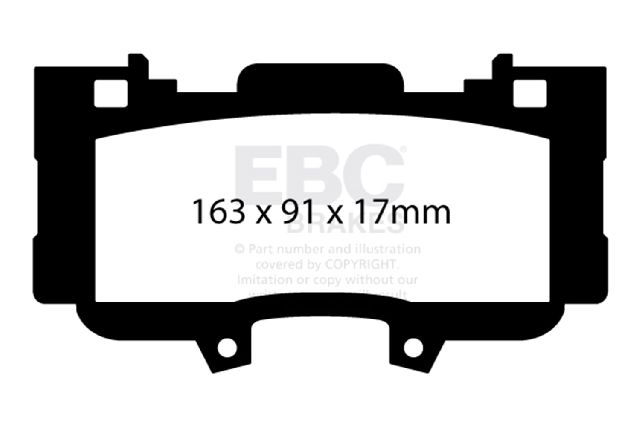 2015-2023 Ford Mustang Disc Brake Pad Set -  or Front (EBC Brakes)