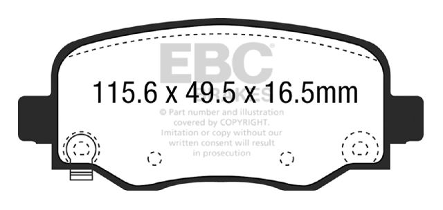 2014-2023 Jeep Cherokee Disc Brake Pad Set -  or Rear (EBC Brakes)