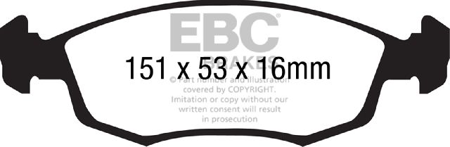 2012-2018 Fiat 500 Disc Brake Pad Set - Front (EBC Brakes)