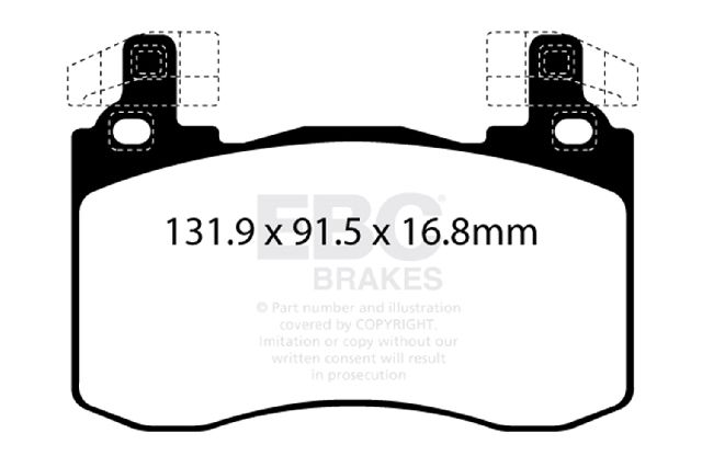 2018-2023 Kia Stinger Disc Brake Pad Set -  or Front (EBC Brakes)